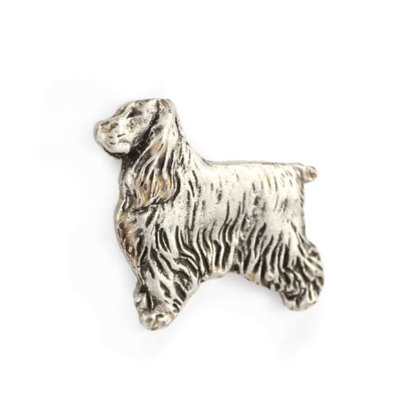 Engelsk Cocker Spaniel - forsølvet hundebroche, elegant nål, jakke revers dekoration af Art-Dog
