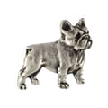 Miniatyrbillede 3 af 6: Fransk bulldog I - forsølvet hundebroche, elegant nål, jakke revers dekoration af Art-Dog
