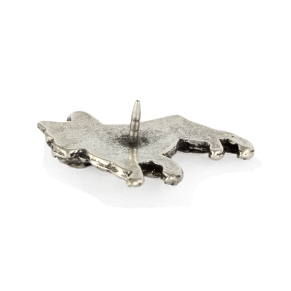 Fransk bulldog I - forsølvet hundebroche, elegant nål, jakke revers dekoration af Art-Dog