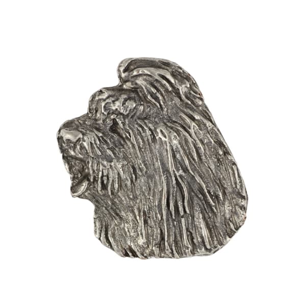 Old English Sheepdog Bobtail - forsølvet hundebroche, elegant nål, jakke revers dekoration af Art-Dog