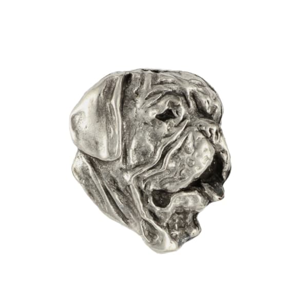 Bordeaux Dog, Dogue de Bordeaux, Ranskanmastiffi - hopeoitu koiran rintakoru, tyylikäs pinssi, Art-Dogin takin käänne