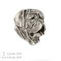 Pikkukuva 4 / 6: Bordeaux Dog, Dogue de Bordeaux, Ranskanmastiffi - hopeoitu koiran rintakoru, tyylikäs pinssi, Art-Dogin takin käänne