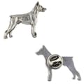 Pikkukuva 1 / 6: Doberman, Dobermann - hopeoitu koiran rintakoru, tyylikäs pinssi, takin käännekoriste Art-Dog
