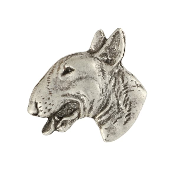 Bull Terrier, Bull Terrier II - forsølvet hundebroche, elegant nål, jakke revers dekoration af Art-Dog