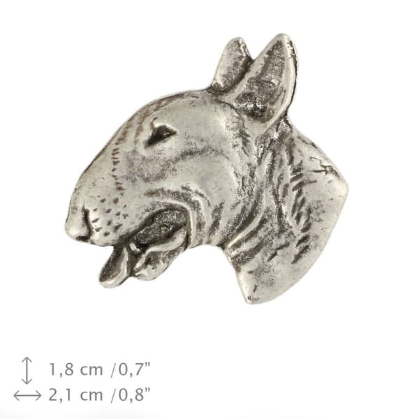 Bull Terrier, Bull Terrier II - forsølvet hundebroche, elegant nål, jakke revers dekoration af Art-Dog