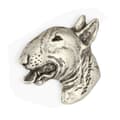 Miniatyrbillede 2 af 6: Bull Terrier, Bull Terrier II - forsølvet hundebroche, elegant nål, jakke revers dekoration af Art-Dog