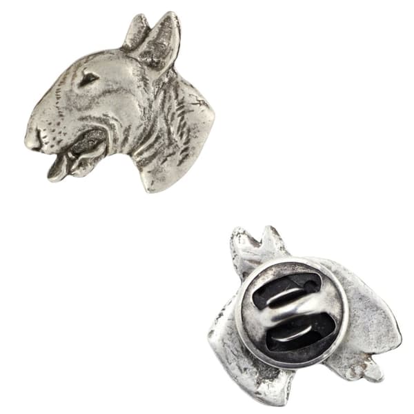 Bull Terrier, Bull Terrier II - forsølvet hundebroche, elegant nål, jakke revers dekoration af Art-Dog