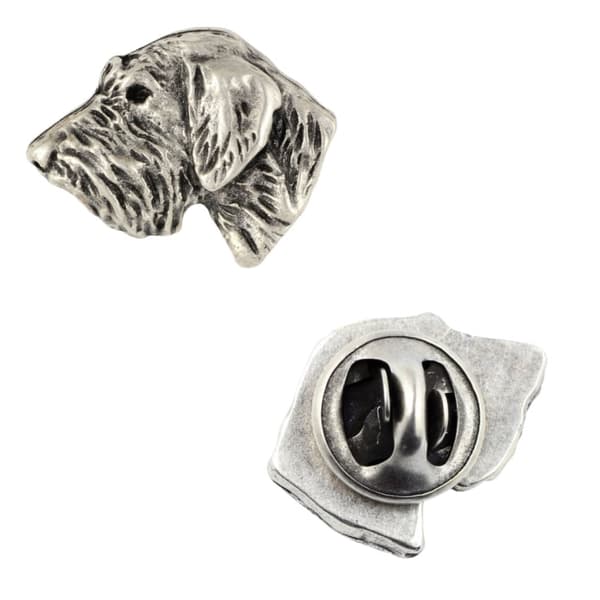 Gravhund II - forsølvet hundebroche, elegant nål, jakke revers dekoration af Art-Dog