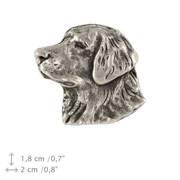 Golden Retriever I - forsølvet hundebroche, elegant nål, jakke revers dekoration af Art-Dog