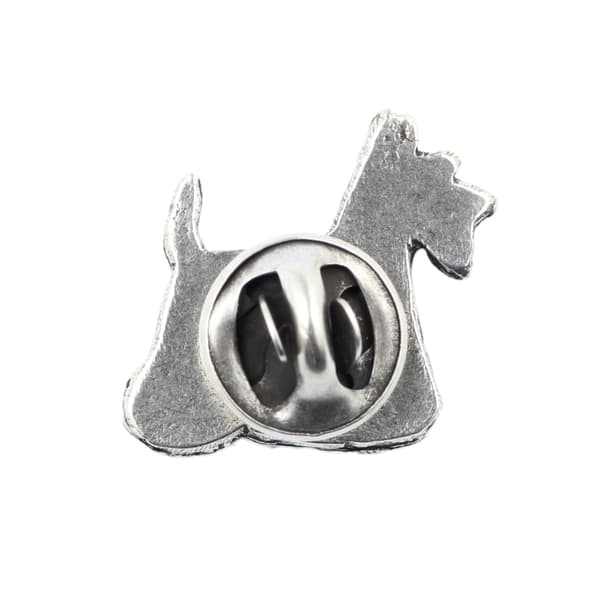 Scottish Terrier, Aberdeen Terrier - forsølvet hundebroche, elegant nål, jakke revers dekoration af Art-Dog