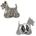 Miniatyrbillede 1 af 6: Scottish Terrier, Aberdeen Terrier - forsølvet hundebroche, elegant nål, jakke revers dekoration af Art-Dog