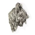 Miniatyrbillede 2 af 6: French Shepherd Briard, Berger de Brie - forsølvet hundebroche, elegant nål, jakke revers dekoration af Art-Dog