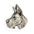 Miniatyrbillede 2 af 6: Great Dane I - forsølvet hundebroche, elegant nål, jakke revers dekoration af Art-Dog