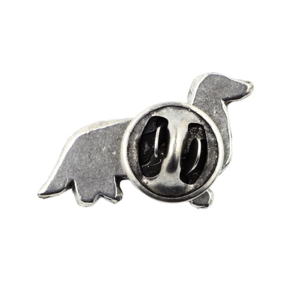 Gravhund III - forsølvet hundebroche, elegant nål, jakke revers dekoration af Art-Dog