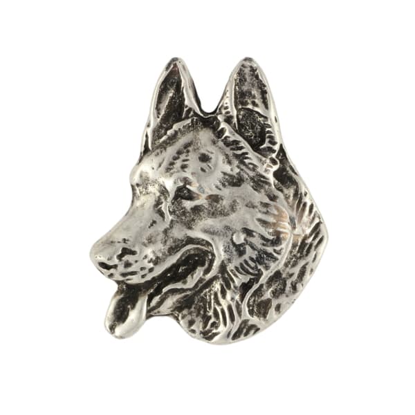 Schäfer, Alsace - silverpläterad hundbrosch, elegant nål, kavajslagsdekoration av Art-Dog