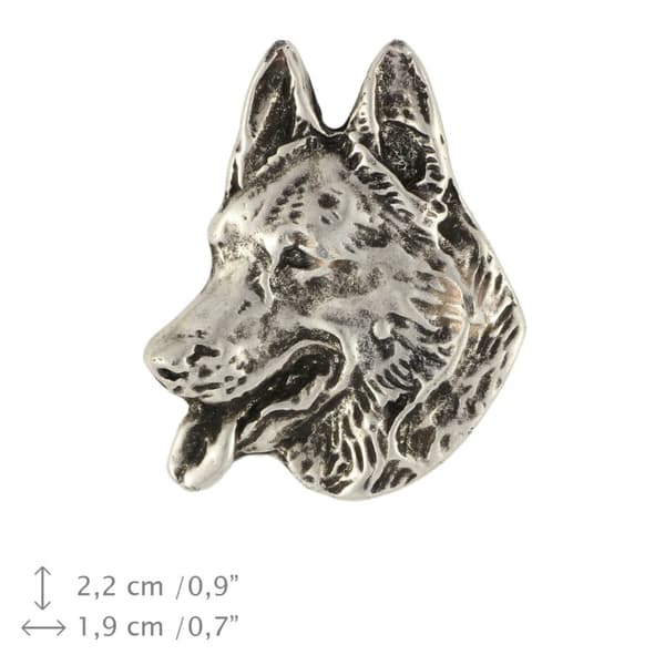 Schäfer, Alsace - silverpläterad hundbrosch, elegant nål, kavajslagsdekoration av Art-Dog