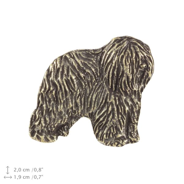 Puolan alamaanlammaskoira, PON II - hopeoitu koiran rintakoru, tyylikäs pinssi, Art-Dogin takin käänne