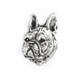 Miniatyrbillede 3 af 6: French Bulldog II - forsølvet hundebroche, elegant nål, jakke revers dekoration af Art-Dog