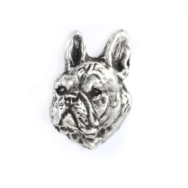 French Bulldog II - forsølvet hundebroche, elegant nål, jakke revers dekoration af Art-Dog
