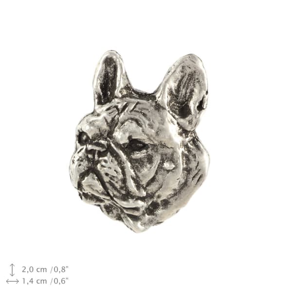 French Bulldog II - forsølvet hundebroche, elegant nål, jakke revers dekoration af Art-Dog