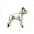 Miniatyrbillede 3 af 6: Boxer, Boxer II - forsølvet hundebroche, elegant nål, jakke revers dekoration af Art-Dog