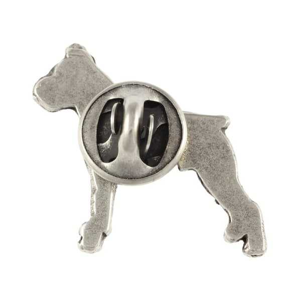 Boxer, Boxer II - forsølvet hundebroche, elegant nål, jakke revers dekoration af Art-Dog