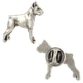 Miniatyrbillede 1 af 6: Boxer, Boxer II - forsølvet hundebroche, elegant nål, jakke revers dekoration af Art-Dog