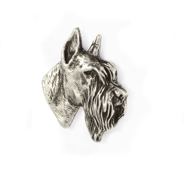 Schnauzer, Schnauzer II - forsølvet hundebroche, elegant nål, jakke revers dekoration af Art-Dog