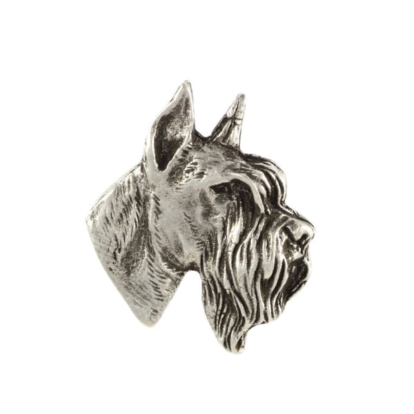 Schnauzer, Schnauzer II - forsølvet hundebroche, elegant nål, jakke revers dekoration af Art-Dog
