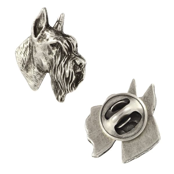 Schnauzer, Schnauzer II - forsølvet hundebroche, elegant nål, jakke revers dekoration af Art-Dog