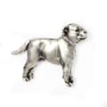Miniatyrbillede 3 af 6: Staffordshire Bull Terrier, Staffik, Staffi II - forsølvet hundebroche, elegant nål, jakke revers dekoration af Art-Dog