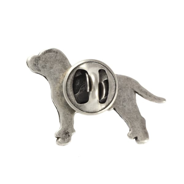 Staffordshire Bull Terrier, Staffik, Staffi II - forsølvet hundebroche, elegant nål, jakke revers dekoration af Art-Dog