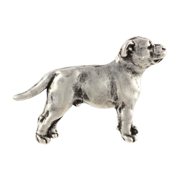 Staffordshire Bull Terrier, Staffik, Staffi II - forsølvet hundebroche, elegant nål, jakke revers dekoration af Art-Dog