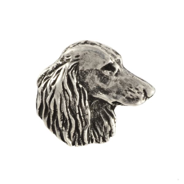 Gravhund V - forsølvet hundebroche, elegant nål, jakke revers dekoration af Art-Dog