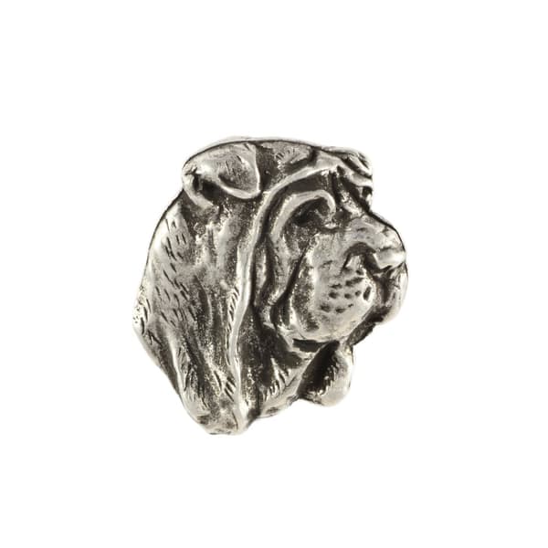 Shar Pei II - hopeoitu koiran rintakoru, tyylikäs neula, takin käännekoriste Art-Dogilta