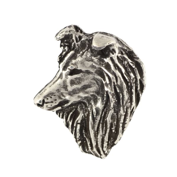 Sheltie - hopeoitu koiran rintakoru, tyylikäs neula, takin käännekoriste Art-Dog