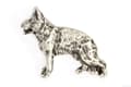 Miniatyrbild 3 av 6: Schäfer, Alsace II - silverpläterad hundbrosch, elegant nål, kavajslagsdekoration av Art-Dog