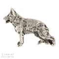 Miniatyrbild 4 av 6: Schäfer, Alsace II - silverpläterad hundbrosch, elegant nål, kavajslagsdekoration av Art-Dog