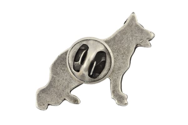 Schäfer, Alsace II - silverpläterad hundbrosch, elegant nål, kavajslagsdekoration av Art-Dog
