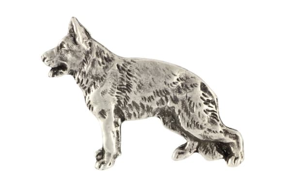 Schäfer, Alsace II - silverpläterad hundbrosch, elegant nål, kavajslagsdekoration av Art-Dog