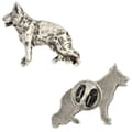 Miniatyrbild 1 av 6: Schäfer, Alsace II - silverpläterad hundbrosch, elegant nål, kavajslagsdekoration av Art-Dog