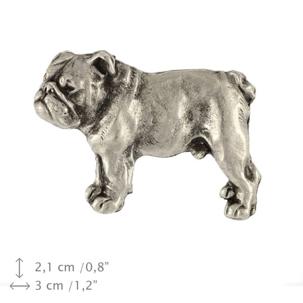 Englantibulldoggi, Bulldog I - rintakoru koiran kanssa lahjarasiassa, tyylikäs neula, rintaneula Art-Dog