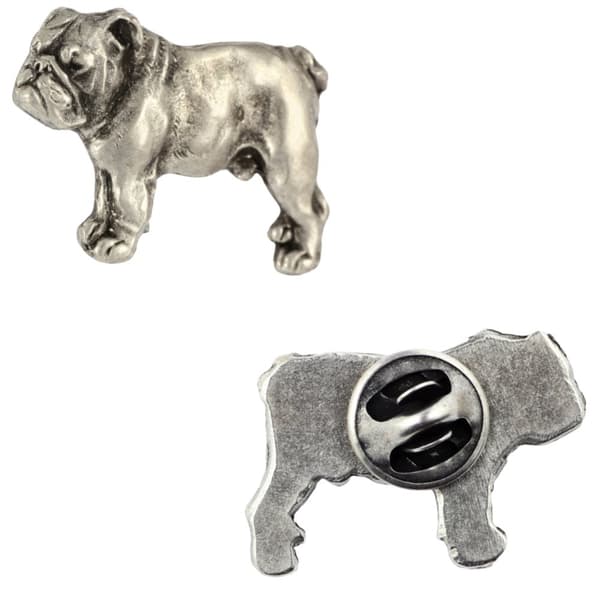 Englantibulldoggi, Bulldog I - rintakoru koiran kanssa lahjarasiassa, tyylikäs neula, rintaneula Art-Dog