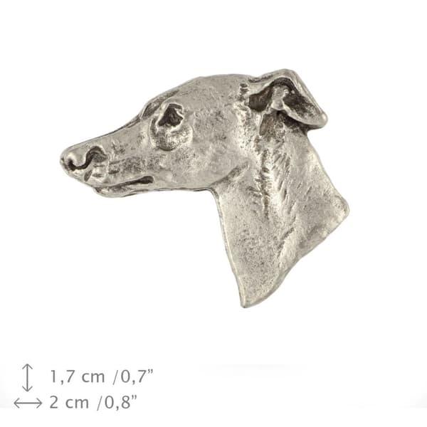 Whippet, engelsk Greyhound - broche med en hund i gaveæske, elegant nål, reversnål fra Art-Dog
