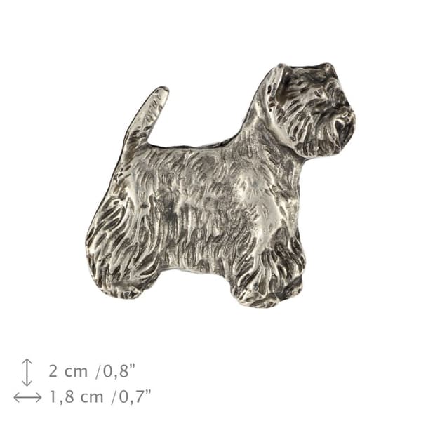 Valkoinen länsiylämaanterrieri, Westie - rintakoru koiran kanssa lahjarasiassa, tyylikäs neula, rintaneula Art-Dogilta