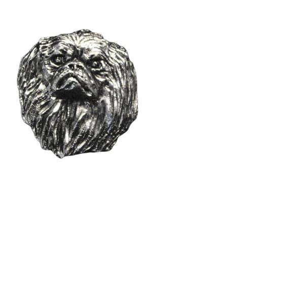 Pekingese - rintakoru, jossa koira lahjarasiassa, tyylikäs pinssi, Art-Dogin rintaneula