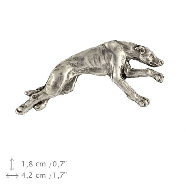 Greyhound, engelsk Greyhound - broche med en hund i gaveæske, elegant nål, reversnål fra Art-Dog