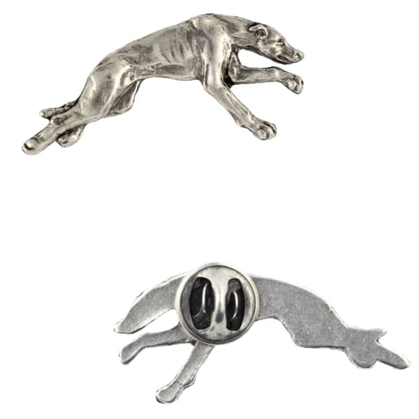 Greyhound, engelsk Greyhound - broche med en hund i gaveæske, elegant nål, reversnål fra Art-Dog