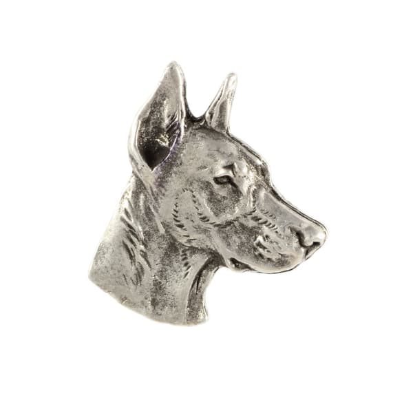 Doberman, Dobermann I - rintakoru koiran kanssa lahjarasiassa, tyylikäs neula, rintaneula Art-Dog