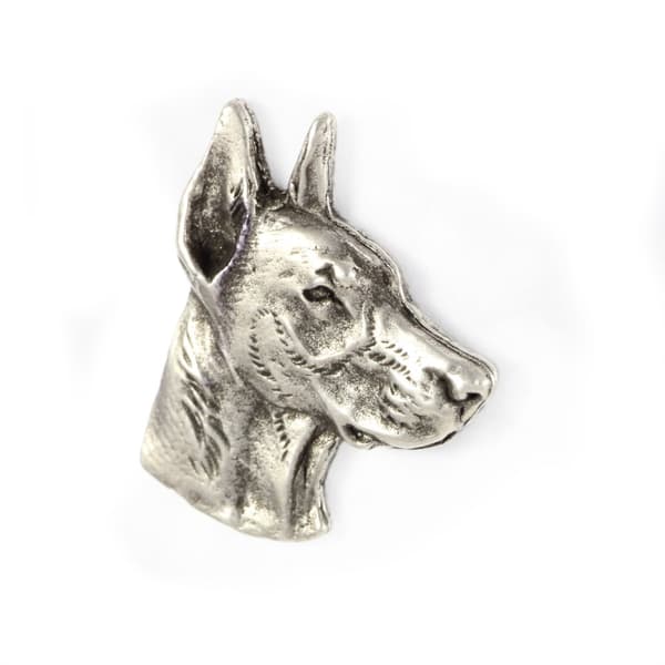 Doberman, Dobermann I - rintakoru koiran kanssa lahjarasiassa, tyylikäs neula, rintaneula Art-Dog